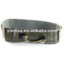 Grey PU With Elastic Belt For Women